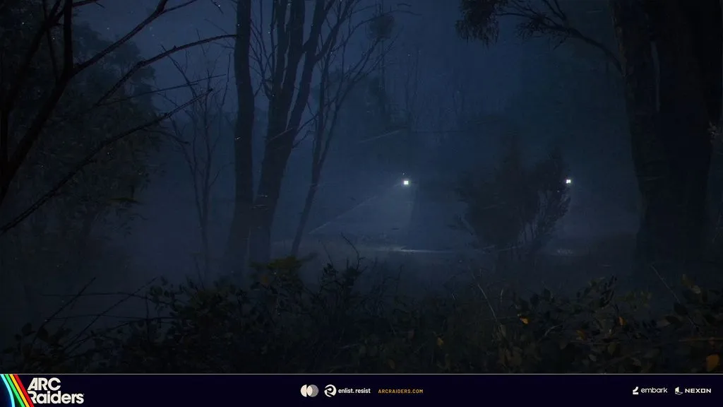 Visibilidade reduzida durante furacão em Arc Raiders - ARC pode aparecer a qualquer momento na névoa