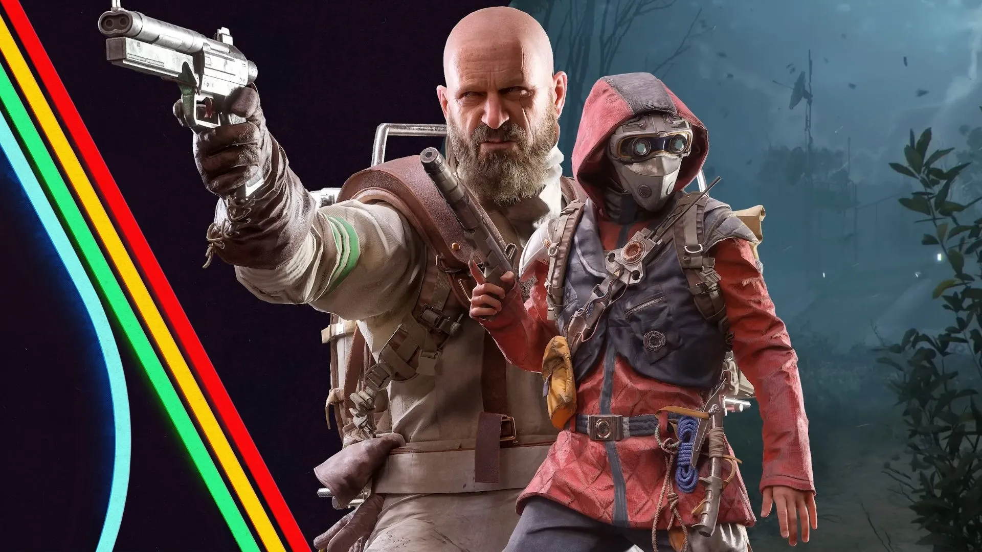 Card oficial da atualização Shrouded Sky com Raider barbudo empunhando uma Venator