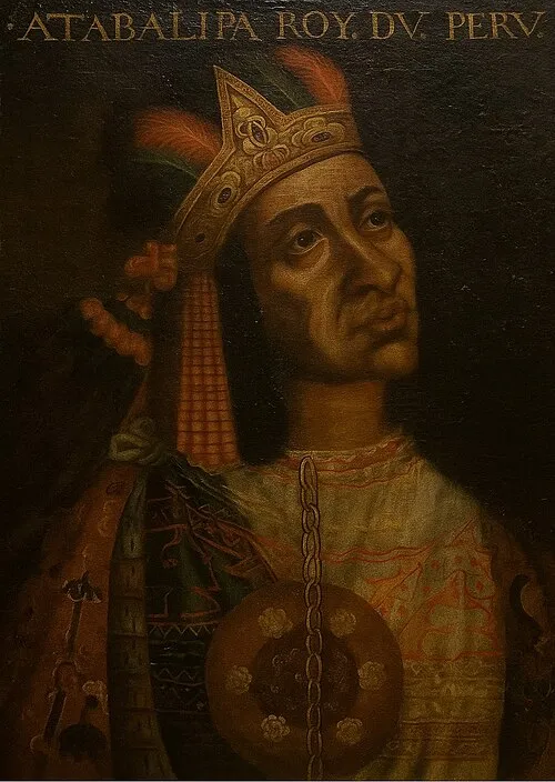 Retrato de Atahualpa, último imperador Inca, em pintura anônima do século XVII