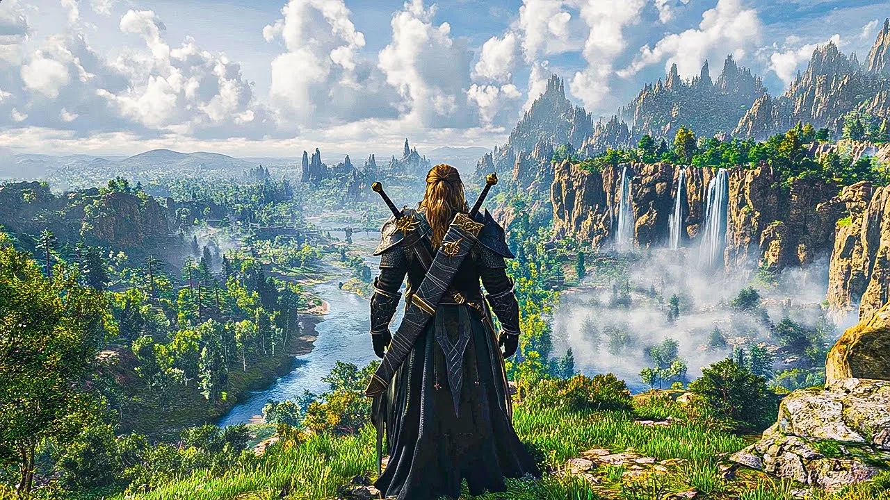 Personagem principal de Crimson Desert em batalha épica num mundo aberto medieval fantasia