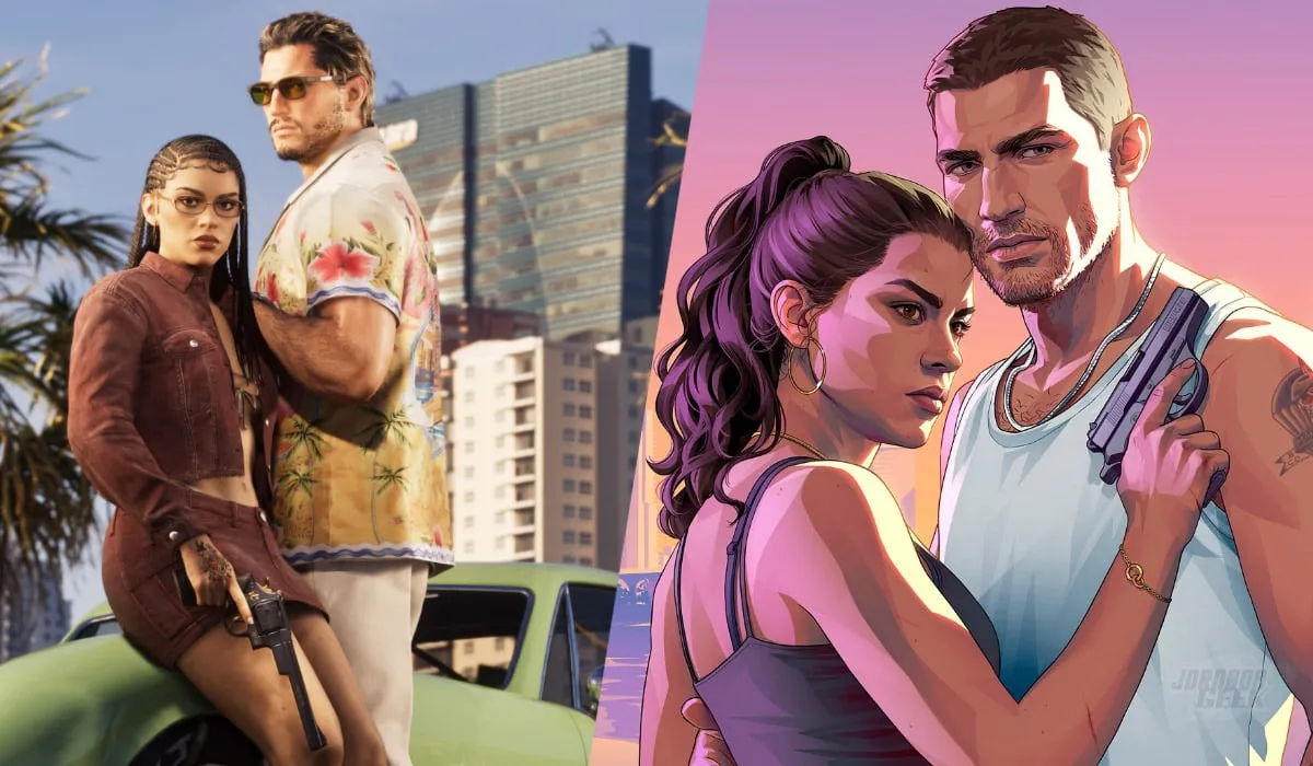 Arte oficial da pré-venda de GTA VI destacando as duas edições disponíveis, Standard e Ultimate