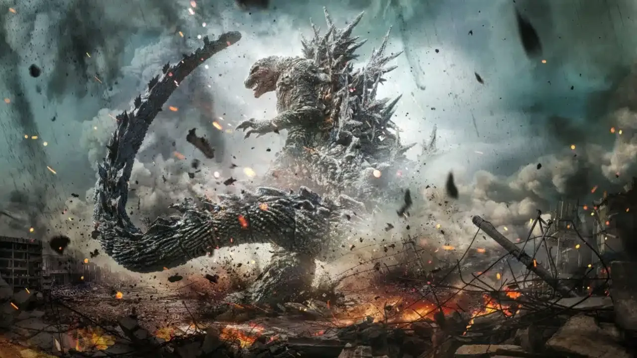 Cena de Godzilla Minus One, filme de Takashi Yamazaki protegido em caso de spoilers no Japão