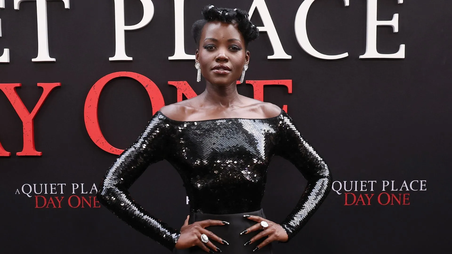 Lupita Nyong'o em evento de divulgação de A Odisseia de Christopher Nolan
