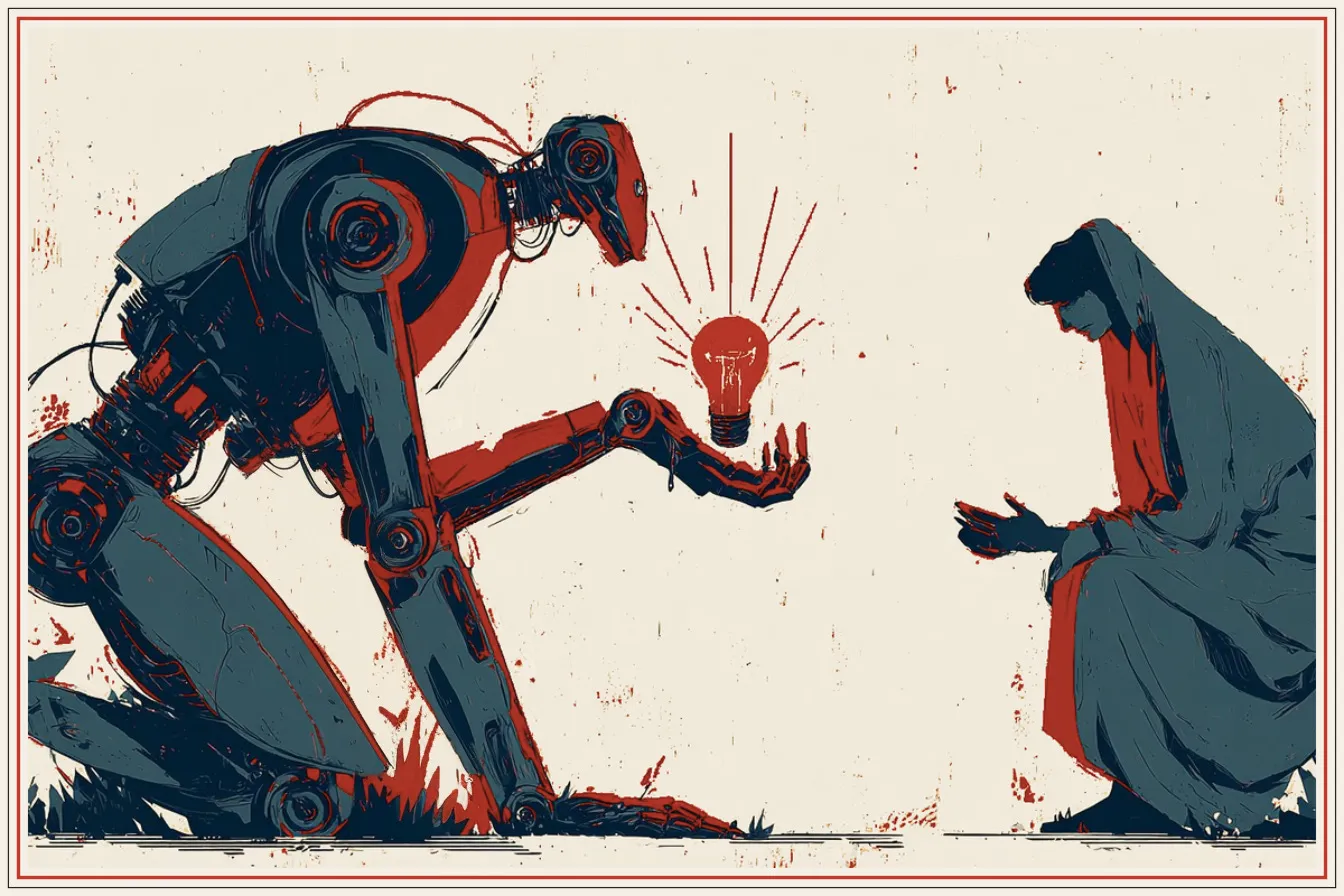 Pessoa usando ChatGPT no computador com expressão passiva