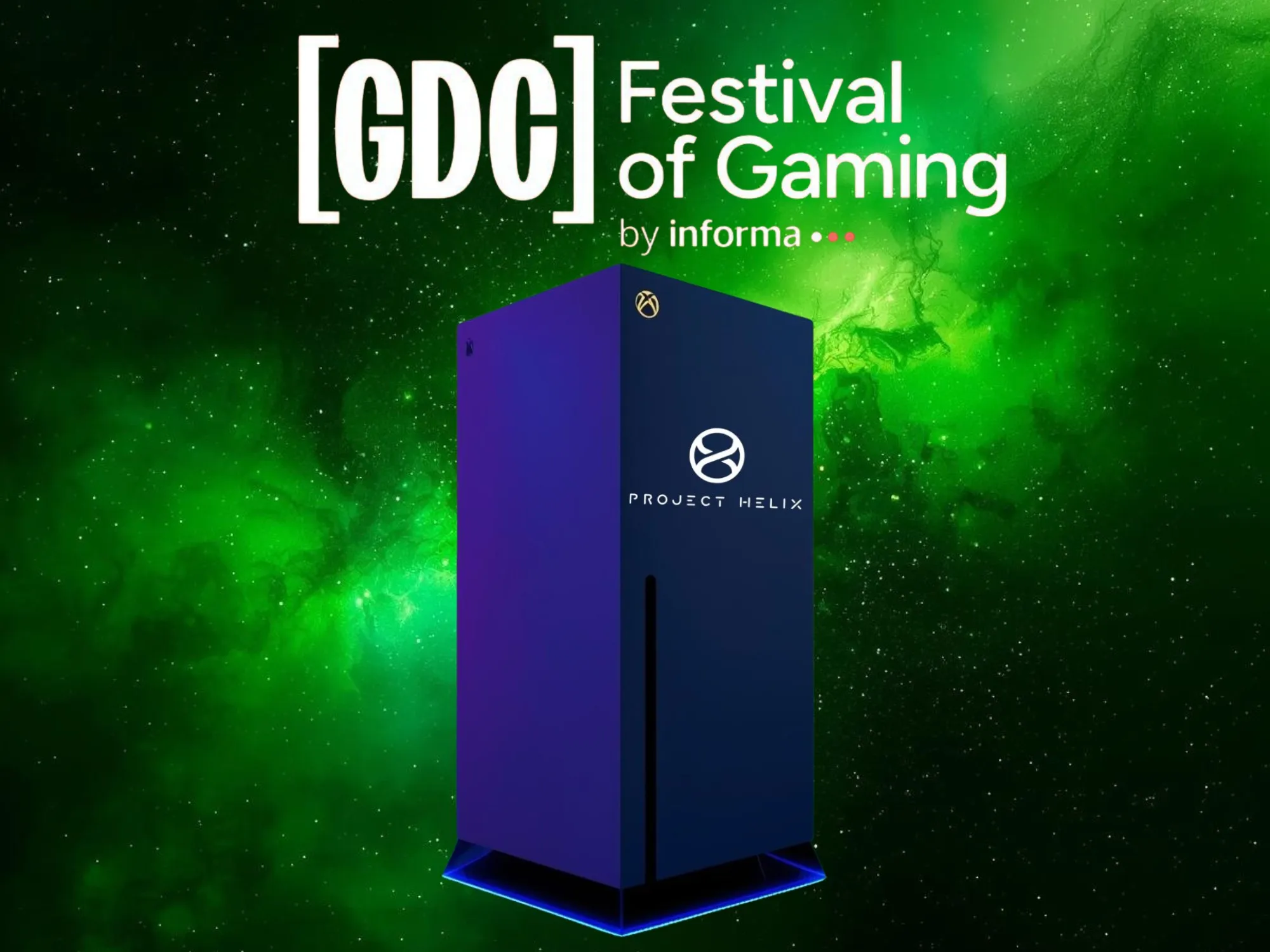 Render do dev kit do Project Helix mostrado pela Microsoft na GDC 2026